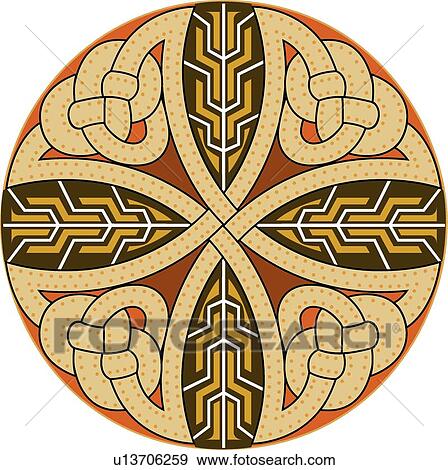 Orange, cream and white knots in circle Design Ornament View Large Clip Art Graphic Clip Art - Orange, cream and white knots in circle Design Ornament. Fotosearch