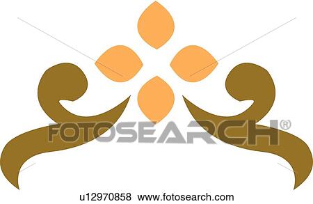 Orange flower with brown leaves View Large Clip Art Graphic Clip Art - Orange flower with brown leaves. Fotosearch