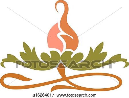Orange flower with green leaves View Large Clip Art Graphic Clip Art - Orange flower with green leaves. Fotosearch