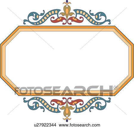 Orange frame with teal ribbons View Large Clip Art Graphic Clipart - Orange frame with teal ribbons. Fotosearch