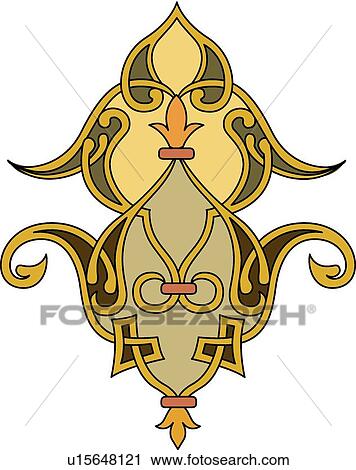 Clipart - Orange green and gold designs . Fotosearch