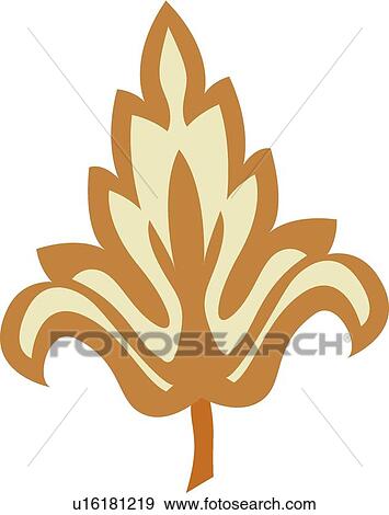 Clip Art - Orange leaf . Fotosearch