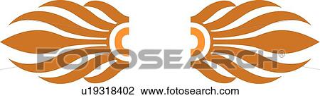 Clipart - Orange lines with copy space. Fotosearch