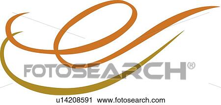 Orange loop and green line View Large Clip Art Graphic Clipart - Orange loop and green line . Fotosearch