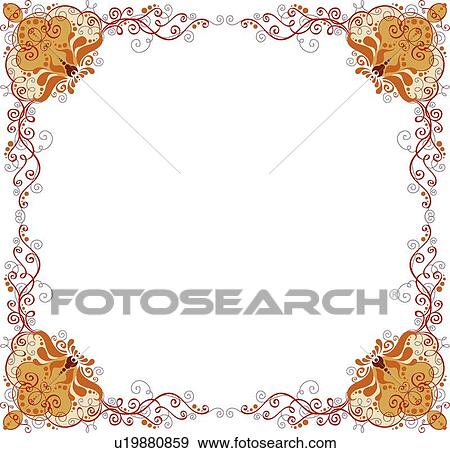 Orange, red and gold square Arabesque frame with decorative corners View Large Clip Art Graphic Clip Art - Orange, red and gold square Arabesque frame with decorative corners. Fotosearch
