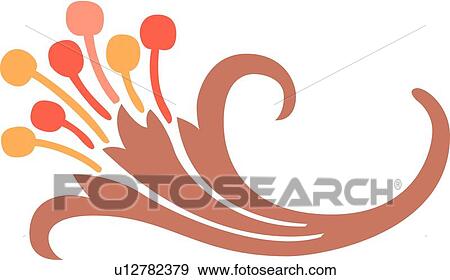 Clip Art - Orange, red and pink cornucopia. Fotosearch