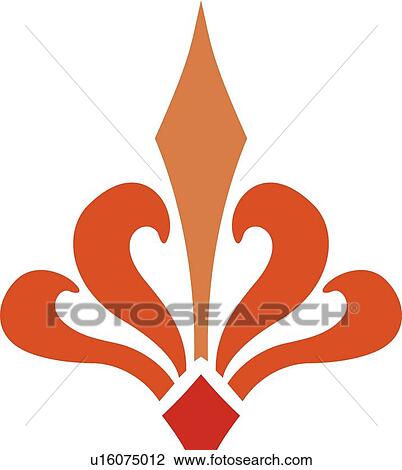 Clipart - Orange red and pink design . Fotosearch
