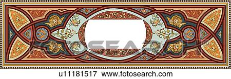 Orange, Red and Teal Floral Arabesque Design View Large Clip Art Graphic Clip Art - Orange, Red and Teal Floral Arabesque Design. Fotosearch