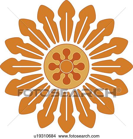 Clipart - Orange retro design . Fotosearch