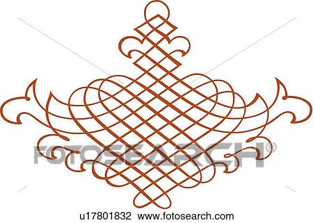Orange swirls and lines in a design View Large Clip Art Graphic Clipart - Orange swirls and lines in a design . Fotosearch