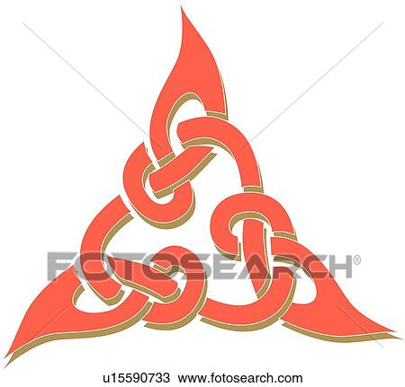 Orange triangle Celtic Design Ornament View Large Clip Art Graphic Clipart - Orange triangle Celtic Design Ornament. Fotosearch