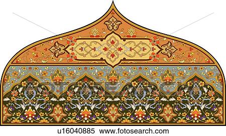 Orange, yellow, grey and black Arabesque header View Large Clip Art Graphic Clipart - Orange, yellow, grey and black Arabesque header. Fotosearch