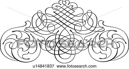 Ornate Calligraphic Design View Large Clip Art Graphic Clip Art - Ornate Calligraphic Design. Fotosearch
