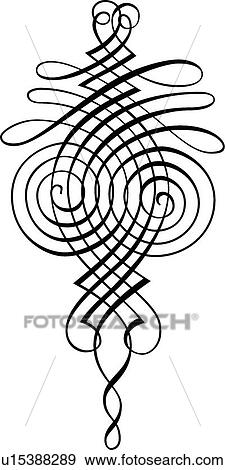 Ornate Calligraphic Design View Large Clip Art Graphic Clip Art - Ornate Calligraphic Design. Fotosearch