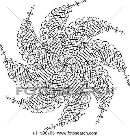 Clipart - Ornate Calligraphic Design. Fotosearch