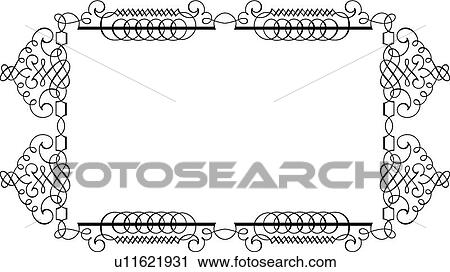 Clipart - Ornate Calligraphic Design Frame. Fotosearch