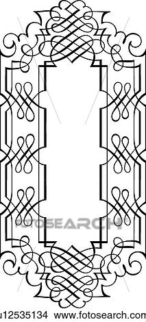 Clipart - Ornate Calligraphic Design Frame. Fotosearch