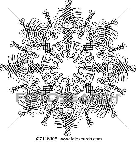 Clipart - Ornate Round Calligraphic Design. Fotosearch