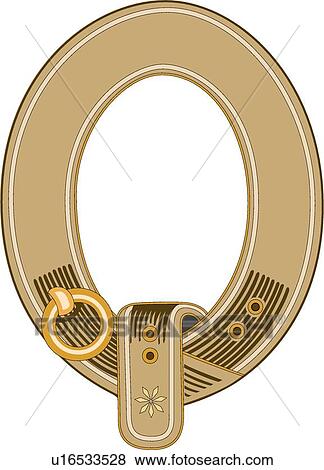 Clip Art - Oval Belt Frame with Buckle. Fotosearch