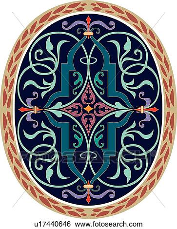 Oval blue, brown and green Design Ornament View Large Clip Art Graphic Clip Art - Oval blue, brown and green Design Ornament. Fotosearch