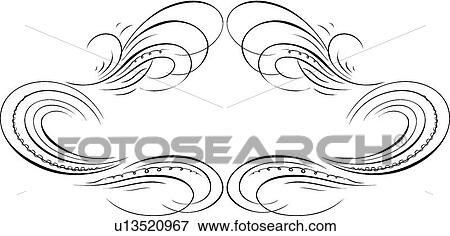 Clip Art - Oval Calligraphic Design. Fotosearch