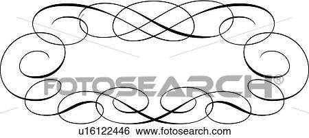 Clip Art - Oval Calligraphic Design. Fotosearch