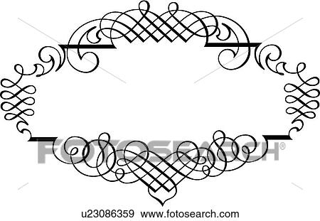 Oval Calligraphic Design Frame View Large Clip Art Graphic Clip Art - Oval Calligraphic Design Frame. Fotosearch