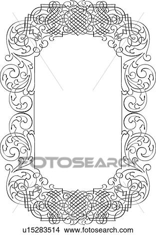 Clipart - Oval Calligraphic Design Frame. Fotosearch