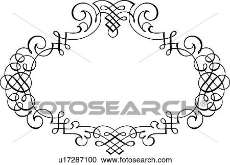 Oval Calligraphic Design Frame View Large Clip Art Graphic Clipart - Oval Calligraphic Design Frame. Fotosearch