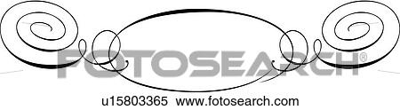 Clipart - Oval Header Calligraphic Design. Fotosearch