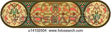Oval header with green cream and coral View Large Clip Art Graphic Clipart - Oval header with green cream and coral . Fotosearch