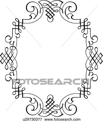 Oval Vertical Calligraphic Design View Large Clip Art Graphic Clip Art - Oval Vertical Calligraphic Design. Fotosearch