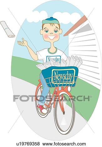 Clip Art - Paper boy. Fotosearch