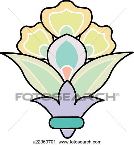 Clipart - Pastel Floral Arabesque Design. Fotosearch
