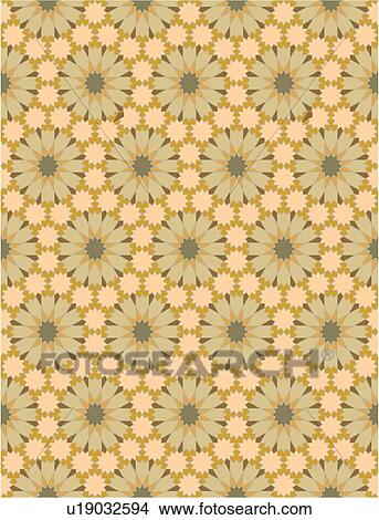Peach brown green floral background pattern View Large Clip Art Graphic Clipart - Peach brown green floral background pattern. Fotosearch