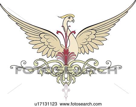 Clipart - Phoenix Design Ornament. Fotosearch