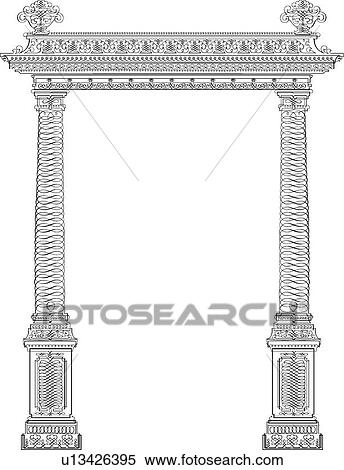 Pillar Calligraphic Design View Large Clip Art Graphic Clipart - Pillar Calligraphic Design. Fotosearch