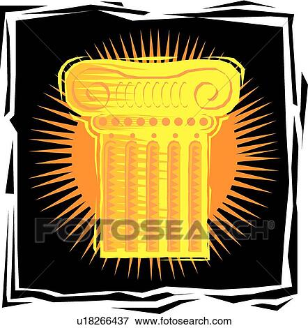 Pillar View Large Clip Art Graphic Clip Art - Pillar . Fotosearch