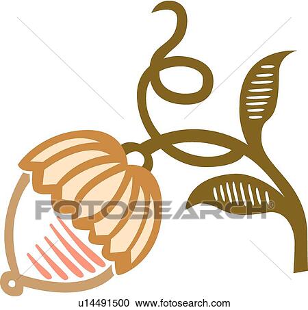 Clipart - Pink and brown flower. Fotosearch
