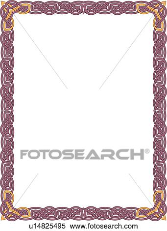 Pink and Orange Celtic Border View Large Clip Art Graphic Clipart - Pink and Orange Celtic Border. Fotosearch