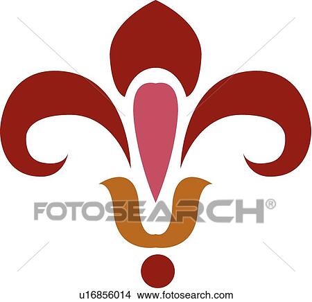 Clipart - Pink and red flower . Fotosearch