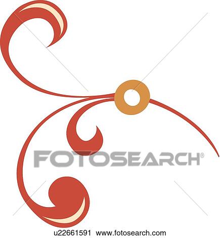 Clipart - Pink and tan swirl design . Fotosearch