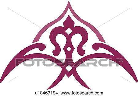 Clipart - Pink design with diamonds . Fotosearch
