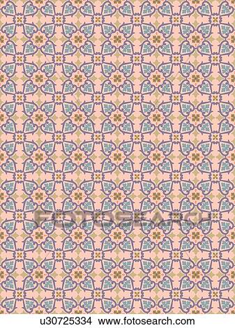 Clipart - Pink, Purple and Blue Victorian Background Pattern. Fotosearch