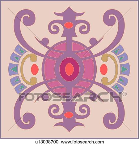 Pink, purple, coral and blue square Design Ornament View Large Clip Art Graphic Clipart - Pink, purple, coral and blue square Design Ornament. Fotosearch