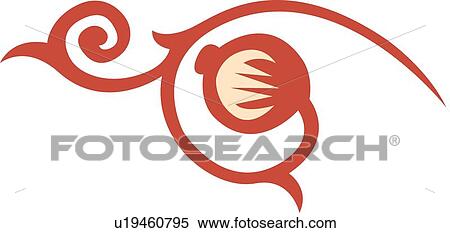 Clipart - Pink swirl flower . Fotosearch