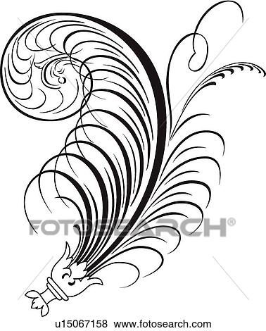 Clip Art - Plume Calligraphic Design. Fotosearch