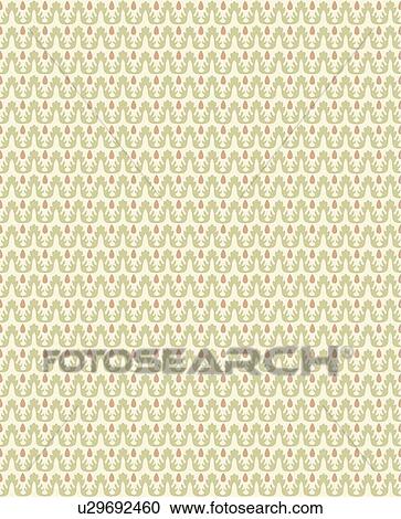 Clipart - Pretty floral yellow pink and green background pattern. Fotosearch
