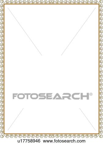 Pretty gold and green victorian Border View Large Clip Art Graphic Clip Art - Pretty gold and green victorian Border. Fotosearch