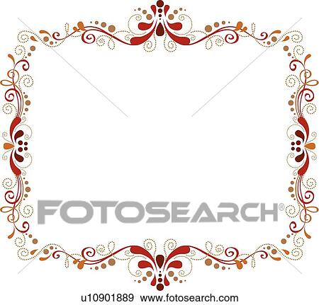 Pretty line and swirl frame View Large Clip Art Graphic Clip Art - Pretty line and swirl frame . Fotosearch